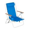 Backpack Beach Chair Folding Portable Chair Blue Solid Camping Hiking Fishing