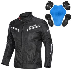 Motorcycle Mesh Summer Jacket Pants Men Women (Option: Blackbright silver-M)