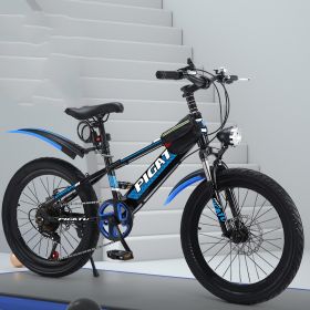 Single Pupil Shock Absorbing Variable Speed Mountain Bike (Option: Blue-2 Style-22inch)