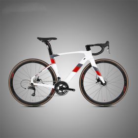 Fully Hidden Carbon Fiber Disc Brake Road Car Variable Speed Sports Racing (Option: White red-45cm)