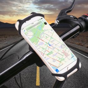 Silicone Shockproof Bicycle Navigation Clip Phone Fixing Bracket (Color: Black)