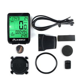 Bicycle Code Meter Wired And Wireless Mountain Bike Speedometer Bicycle Odometer (Color: Green)