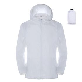 Summer Outdoor Sun Protection Clothing Women'S Lightweight Waterproof Windbreaker (Option: White-XL)