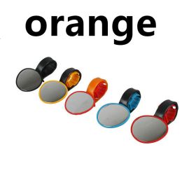 Bicycle Rearview Mirror Mountain Reflection Type 360 Degree Rotation (Option: Orange-Round rearview mirror)