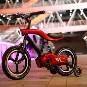 High Carbon Steel Kids Bike With Music Light Pedal (Option: Red-16inch)