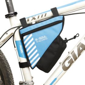 Bicycle Bag Triangle Bag Beam Bag Mountain Bike Water Bottle Bag (Color: Blue)