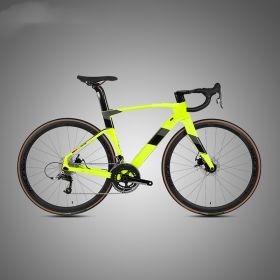 Fully Hidden Carbon Fiber Disc Brake Road Car Variable Speed Sports Racing (Option: Fluorine yellow-45cm)