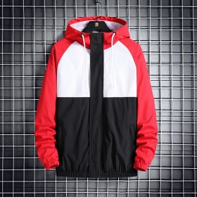 Fashionable Hooded Solid Color Coat Casual Jacket (Option: Red-M)