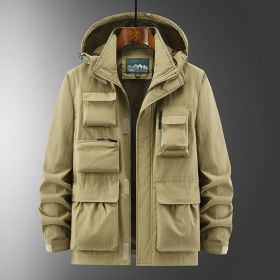 Outdoor Shell Jacket Overalls Jacket (Option: Khaki-M)