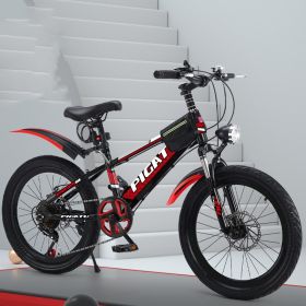 Single Pupil Shock Absorbing Variable Speed Mountain Bike (Option: Red-3 Style-18inch)