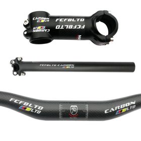 Three-piece Full Carbon Fiber Road Bike Handlebar Set (Option: Swallow)