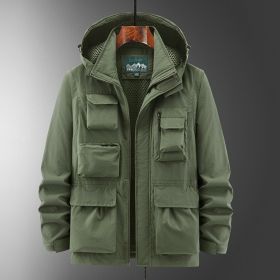 Outdoor Shell Jacket Overalls Jacket (Option: Army Green-M)