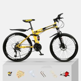 Dual Shock Absorbing Off-road Variable Speed Racing Male And Female Student Bikes (Option: Black yellow-1 Style-30speed)