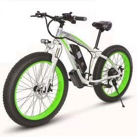 Electric Bicycle Lithium Tram Snow Electric Mountain Bike 21 Speed (Option: Green-EU)