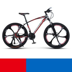 Shock Absorbing Bike Outdoor Riding Variable Speed Cross-country (Option: Black red six knife wheel-26inch 21speed)