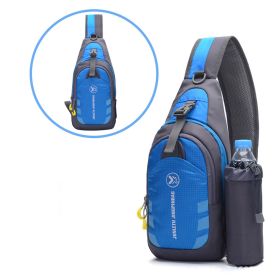 Outdoor Multifunctional Water Bottle Shoulder Bag Messenger Bag Waist Bag (Color: Blue)