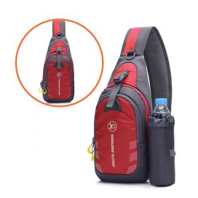 Outdoor Multifunctional Water Bottle Shoulder Bag Messenger Bag Waist Bag (Color: Red)