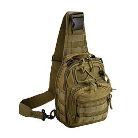 Outdoor Sling Bag Crossbody Pack Chest Shoulder Backpack (Color: Khaki)