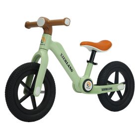 Children's Pedal-free Balance Foldable Kids Balance Bike (Option: Grass Green-12inch)