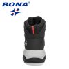 BONA 2022 New Designers Action Leather Brand Winter Warm Snow Boots Men Plush High Quality Hiking Boots Man Outdoor Footwear