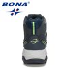 BONA 2022 New Designers Action Leather Winter Brand Snow Boots Men Super Warm Ankle Boots Man Plush Hiking Soft Boots Mansculino