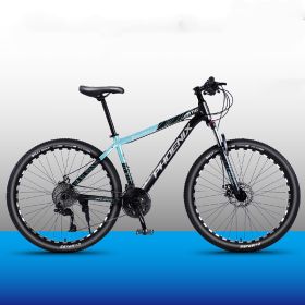 Aluminum Alloy Mountain Biking For Male And Female Adults (Option: Black blue-26inches 27speeds)