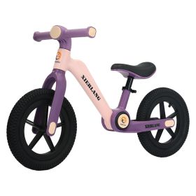 Children's Pedal-free Balance Foldable Kids Balance Bike (Option: Pink Purple-12inch)