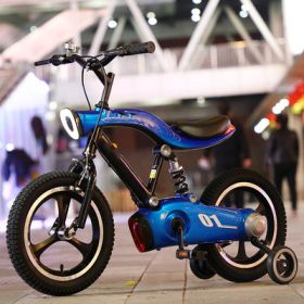 High Carbon Steel Kids Bike With Music Light Pedal (Option: Blue-12inch)