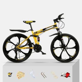 Dual Shock Absorbing Off-road Variable Speed Racing Male And Female Student Bikes (Option: Black yellow-2 Style-27speed)