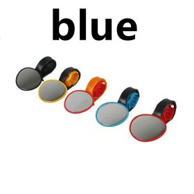 Bicycle Rearview Mirror Mountain Reflection Type 360 Degree Rotation (Option: Blue-Round rearview mirror)