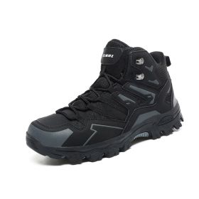 Hiking Same High-top Outdoor Shoes Sneaker (Option: Black-45)