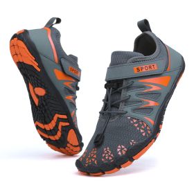 Men's And Women's Outdoor Breathable Quick-drying Shoes Waterproof Beach (Option: 2029 Gray Orange-41)