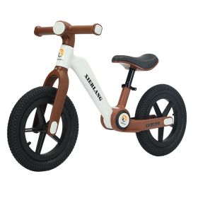 Children's Pedal-free Balance Foldable Kids Balance Bike (Option: Light Brown-14inch)